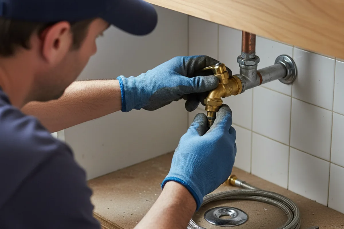Shutoff valve and fitting work during Faucet and Fixture Repair in Grasston